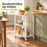 keukentrolley op wielen in gebruik in een passende praktijksituatie