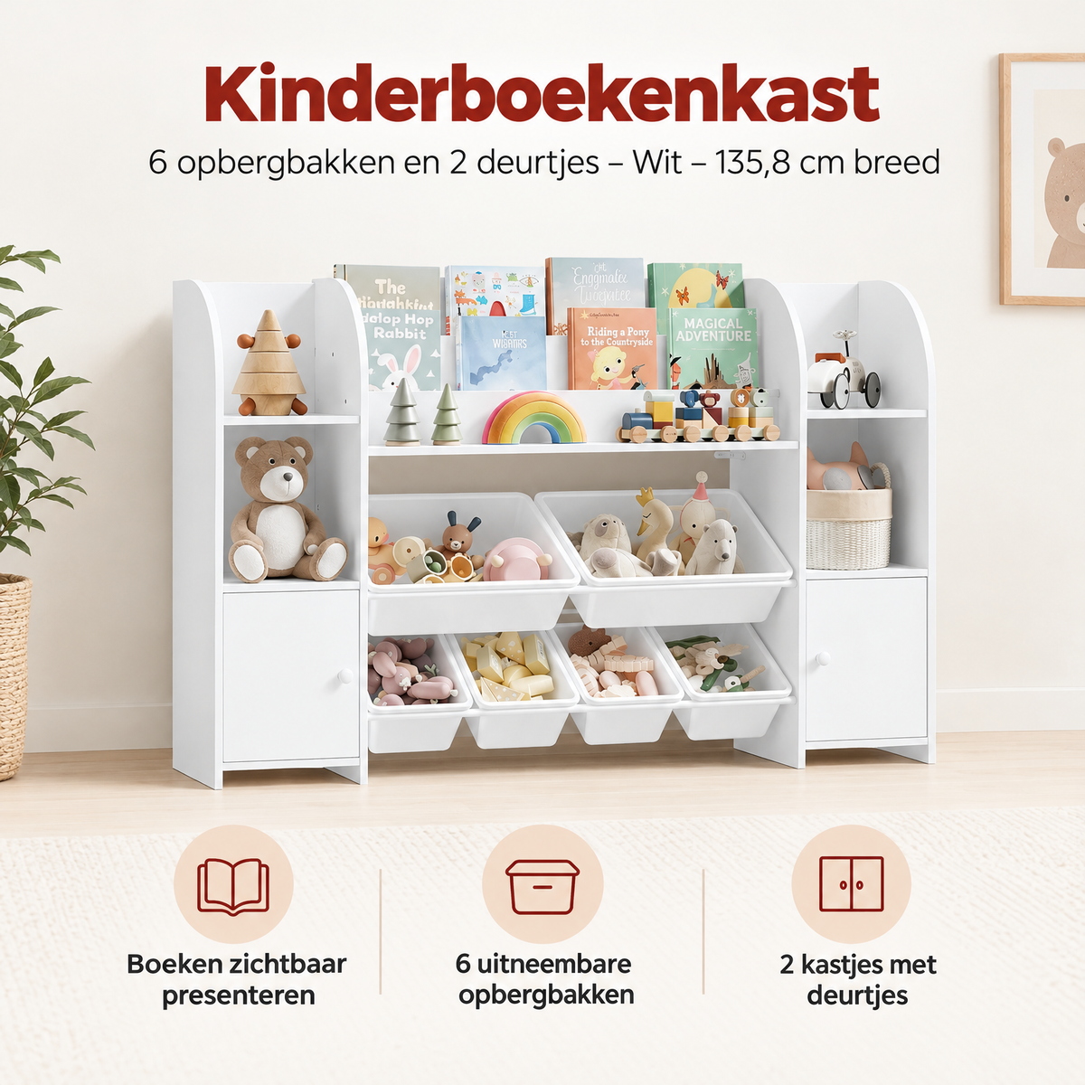 Belangrijkste voordelen en eigenschappen van kinderboekenkast