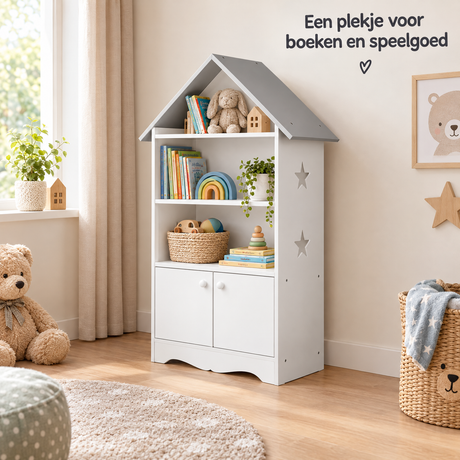 kinderboekenkast in gebruik in een passende praktijksituatie