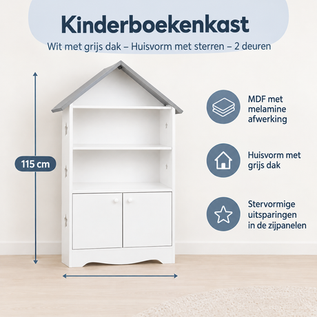 Afmetingen en productspecificaties van kinderboekenkast