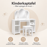 Overzicht van kinderkaptafel met de belangrijkste productvoordelen