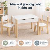Praktische toepassing en keuzehulp voor kindertafel met 2 stoelen