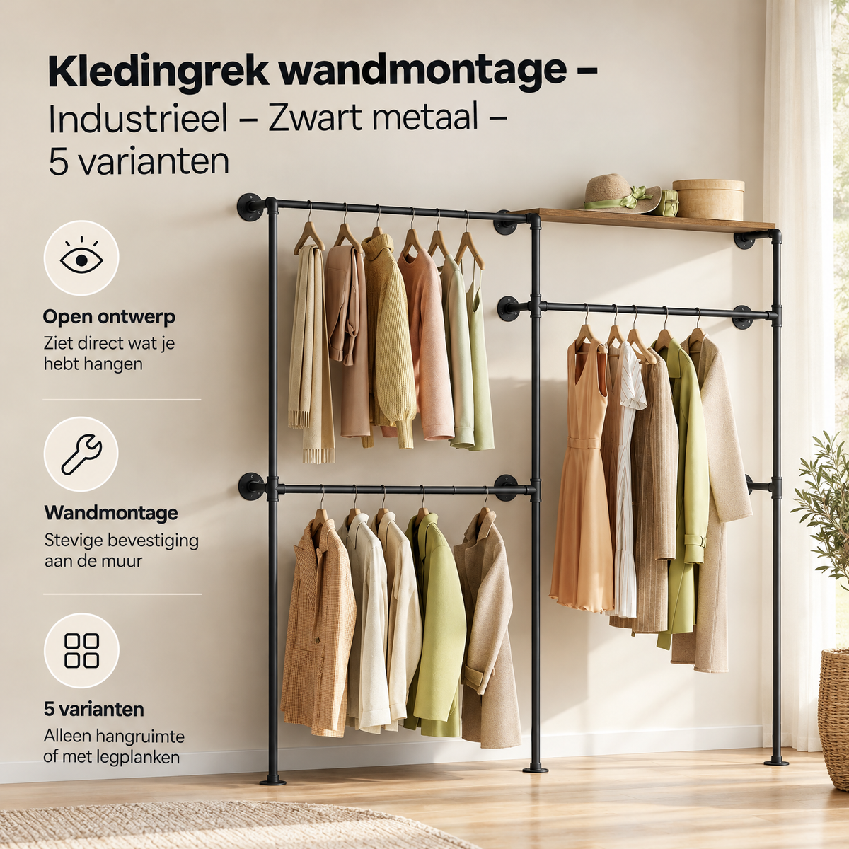 Praktische toepassing en keuzehulp voor kledingrek wandmontage