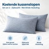 Set van 2 zijdezachte koelende kussenslopen met blinde ritssluiting van BukkitBow, ideaal voor verkoeling en comfort.