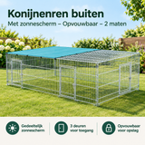 Praktische toepassing en keuzehulp voor konijnenren buiten