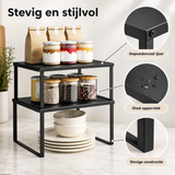 Detail van materiaal en afwerking van kruidenrek