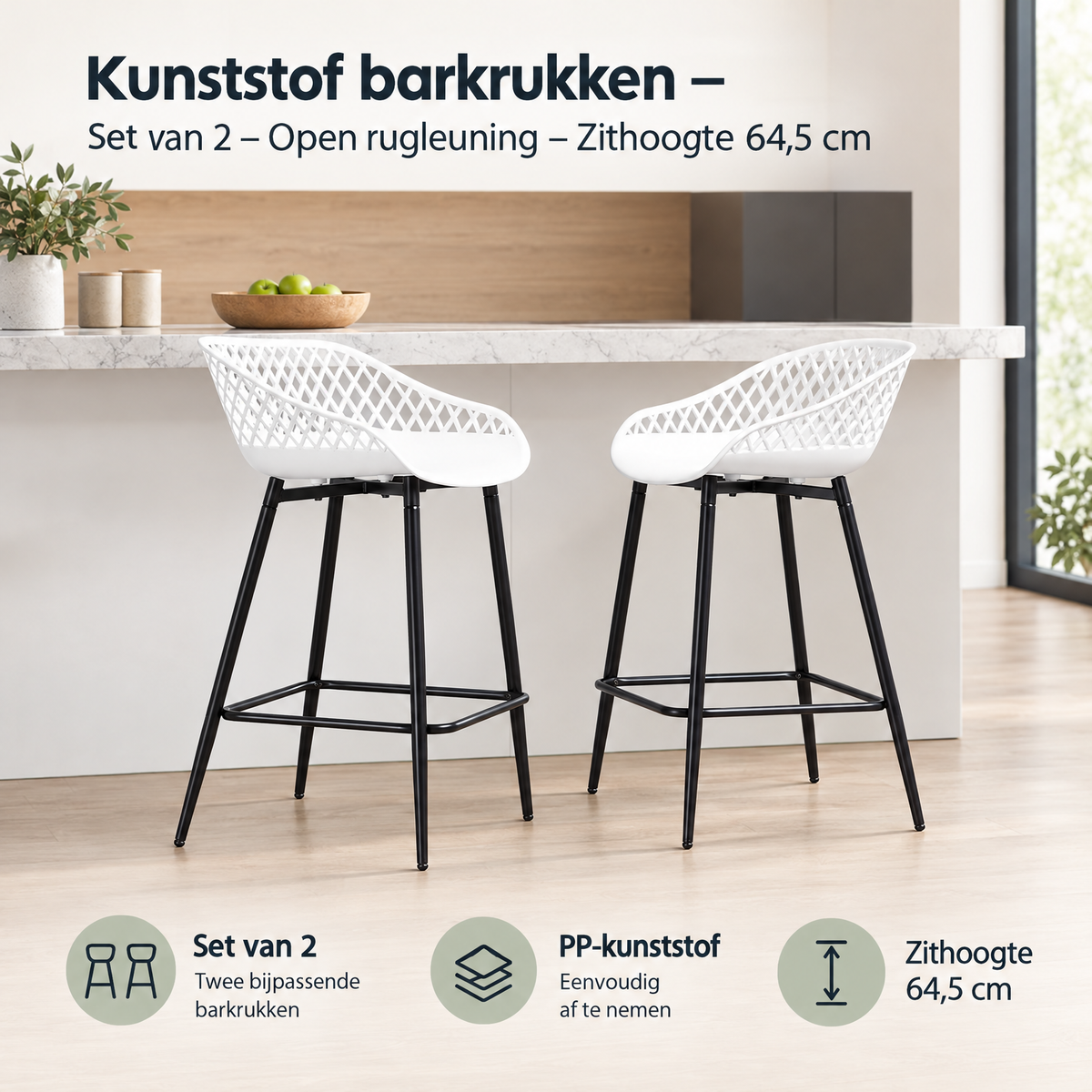 Praktische toepassing en keuzehulp voor kunststof barkrukken