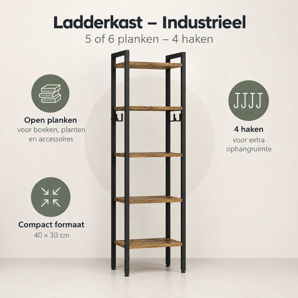 Overzicht van ladderkast met de belangrijkste productvoordelen
