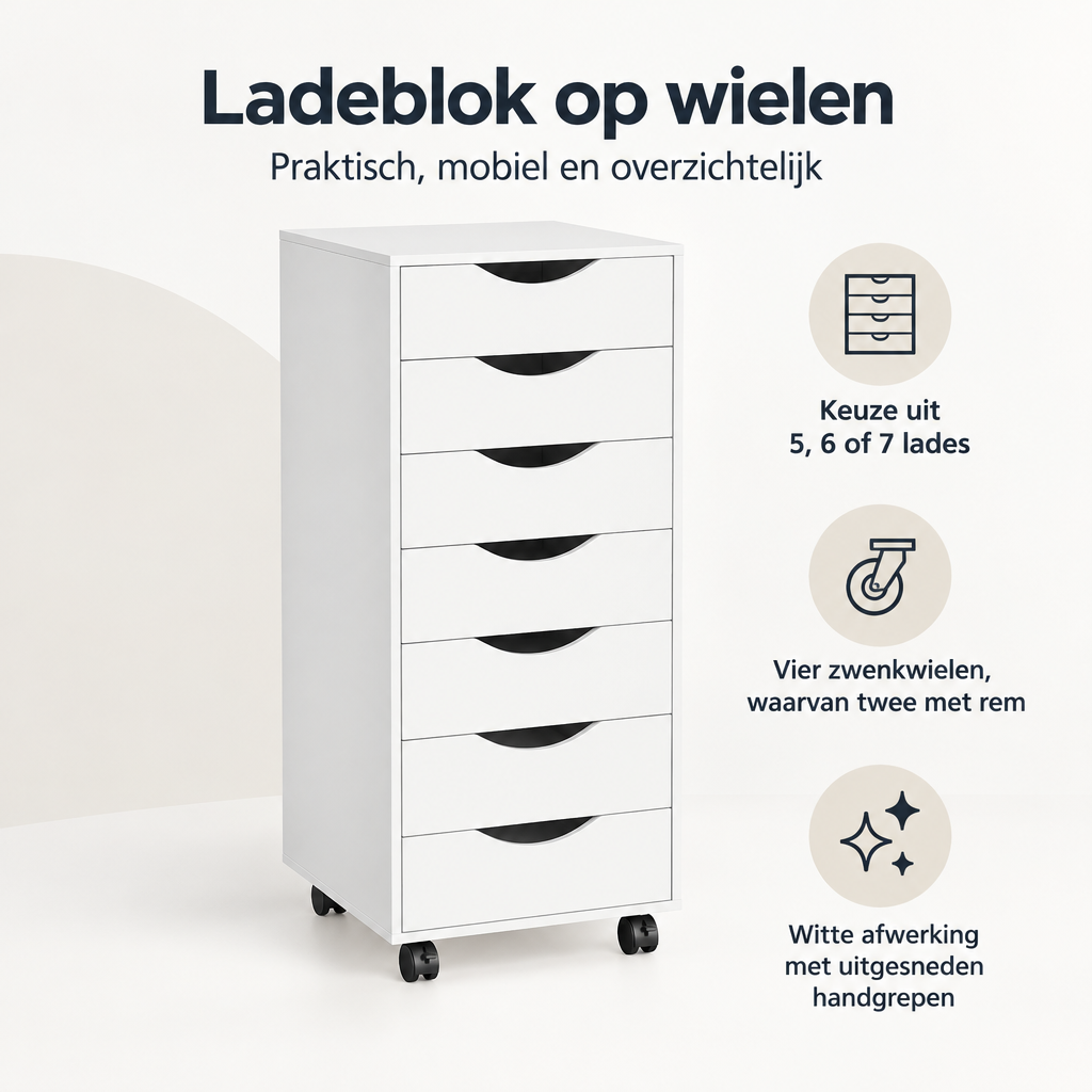 Overzicht van ladeblok op wielen met de belangrijkste productvoordelen