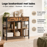 Praktische toepassing en keuzehulp voor lage boekenkast met lades