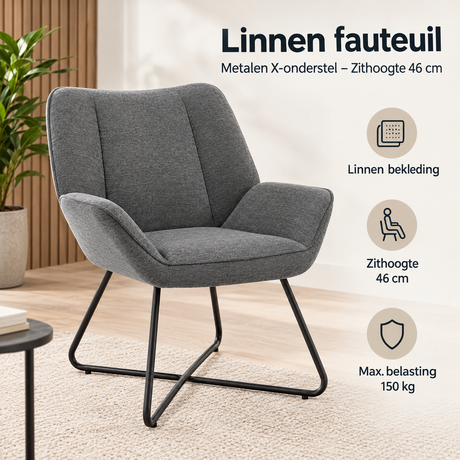 Praktische toepassing en keuzehulp voor linnen fauteuil