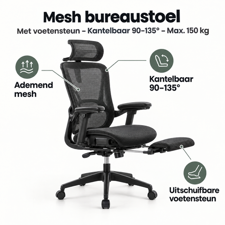 Belangrijkste voordelen en eigenschappen van mesh bureaustoel