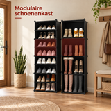 modulaire schoenenkast in gebruik in een passende praktijksituatie