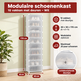 Afmetingen en productspecificaties van modulaire schoenenkast