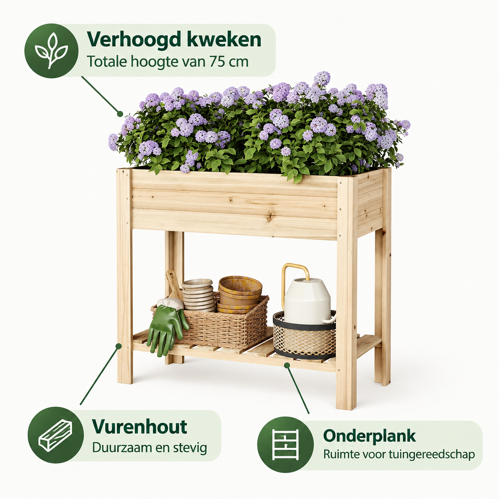Belangrijkste voordelen en eigenschappen van moestuinbak op poten