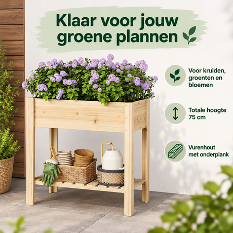 Praktische toepassing en keuzehulp voor moestuinbak op poten