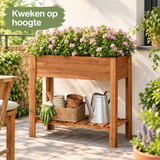 moestuinbak op poten in gebruik in een passende praktijksituatie