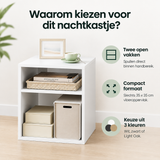 Belangrijkste voordelen en eigenschappen van nachtkastje met 2 open vakken