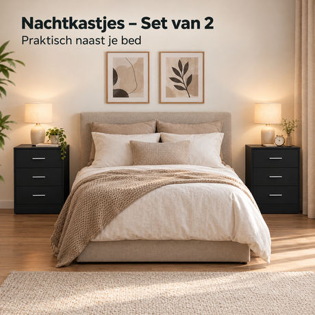 nachtkastjes set van 2 in gebruik in een passende praktijksituatie