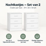 Overzicht van nachtkastjes set van 2 met de belangrijkste productvoordelen