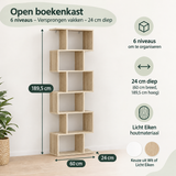 Afmetingen en productspecificaties van open boekenkast