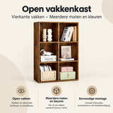 Overzicht van open vakkenkast met de belangrijkste productvoordelen