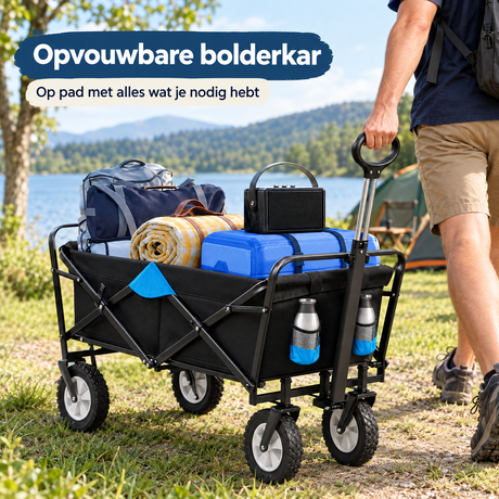 opvouwbare bolderkar in gebruik in een passende praktijksituatie