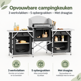 Belangrijkste voordelen en eigenschappen van opvouwbare campingkeuken