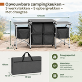 Afmetingen en productspecificaties van opvouwbare campingkeuken