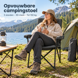 opvouwbare campingstoel in gebruik in een passende praktijksituatie