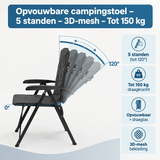 Afmetingen en productspecificaties van opvouwbare campingstoel