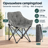 Opvouwbare campingstoel van BukkitBow met gevoerde zitting, draagtas, lichtgewicht van 2,95 kg, geschikt voor kamperen en outdoor gebruik