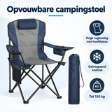 Overzicht van opvouwbare campingstoel met de belangrijkste productvoordelen