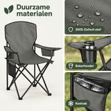 Detail van materiaal en afwerking van opvouwbare campingstoelen set van 2