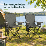 opvouwbare campingstoelen set van 2 in gebruik in een passende praktijksituatie