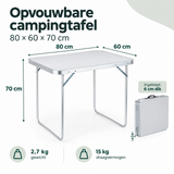 Opvouwbare campingtafel van BukkitBow, 80x60x70 cm, lichtgewicht, draagkracht tot 15 kg, ideaal voor kampeerplekken