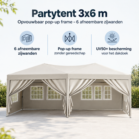 Belangrijkste voordelen en eigenschappen van partytent 3x6