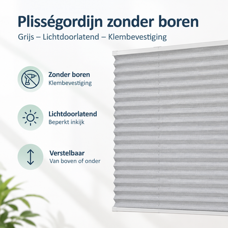Belangrijkste voordelen en eigenschappen van plisségordijn zonder boren