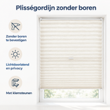 Belangrijkste voordelen en eigenschappen van plisségordijn zonder boren