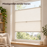 plisségordijn zonder boren in gebruik in een passende praktijksituatie