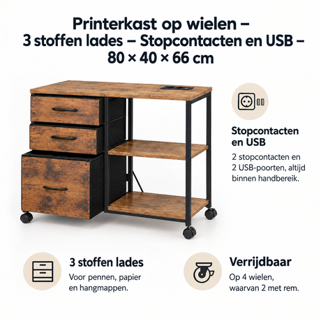 Belangrijkste voordelen en eigenschappen van printerkast op wielen