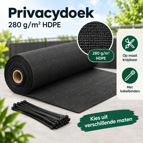 Afmetingen en productspecificaties van privacydoek
