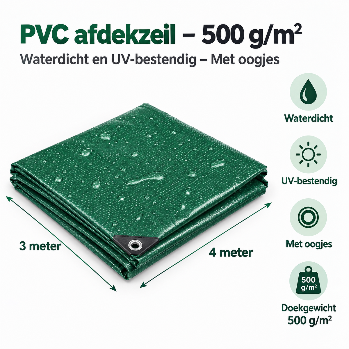 Afmetingen en productspecificaties van PVC afdekzeil
