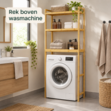 rek boven wasmachine in gebruik in een passende praktijksituatie