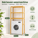 Afmetingen en productspecificaties van rek boven wasmachine