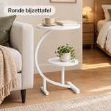 ronde bijzettafel met 2 bladen in gebruik in een passende praktijksituatie