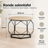 Afmetingen en productspecificaties van ronde salontafel