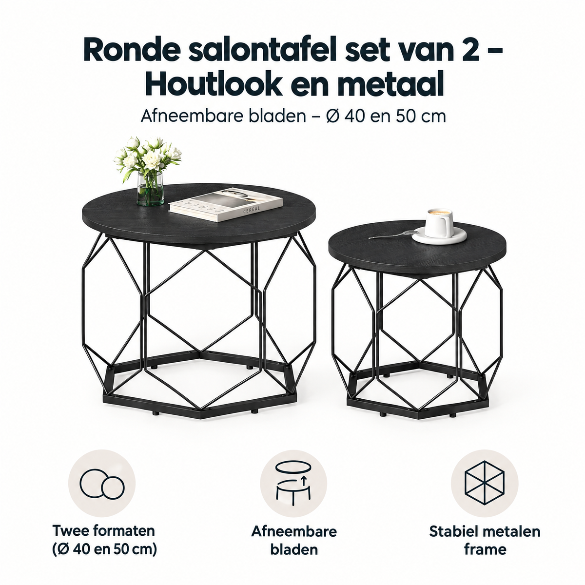 Belangrijkste voordelen en eigenschappen van ronde salontafel set van 2