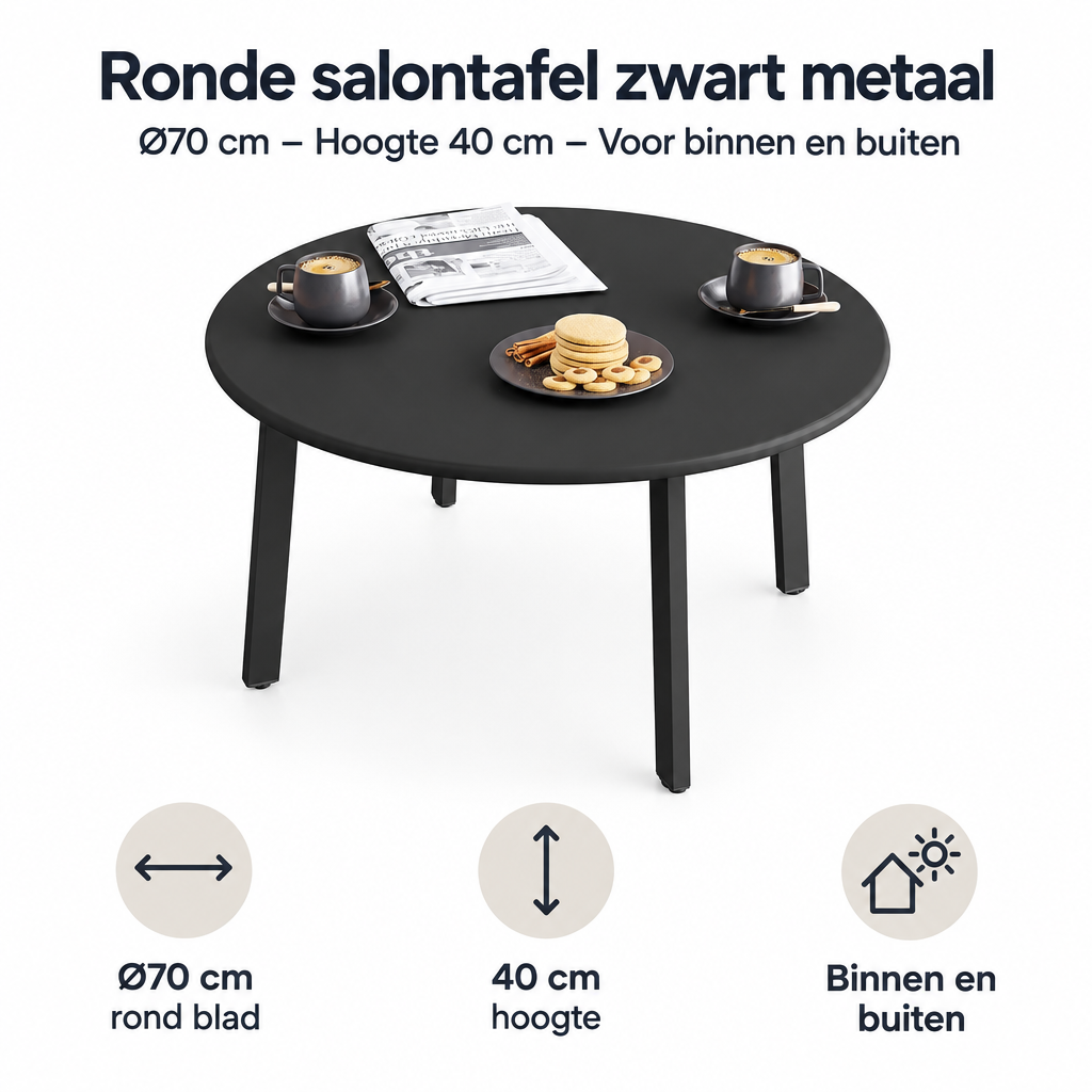 Belangrijkste voordelen en eigenschappen van ronde salontafel zwart metaal