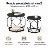 Belangrijkste voordelen en eigenschappen van ronde salontafels set van 2